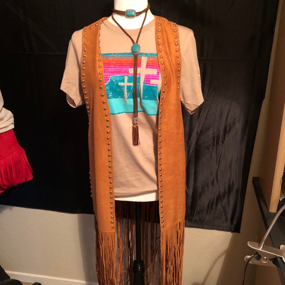 Studded rustic duster